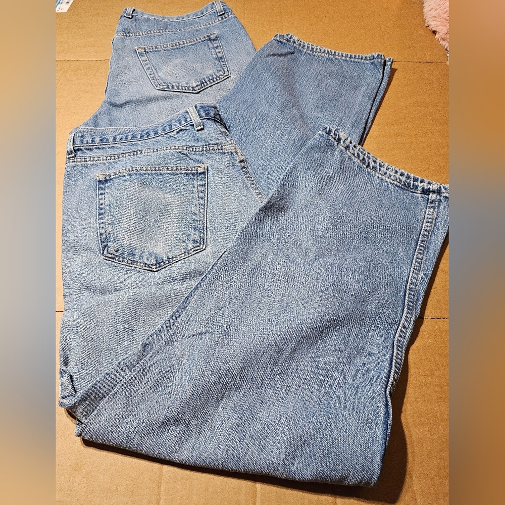 Saddlebred Mens Denim Blue Jeans Straight Leg Pants 40X30 100% Cotton Lot Of 2